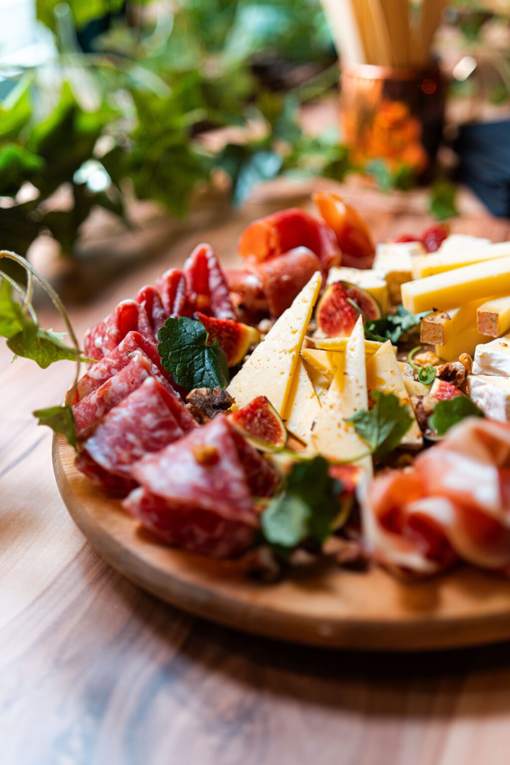 A charcuterie and cheese board for a drinks reception