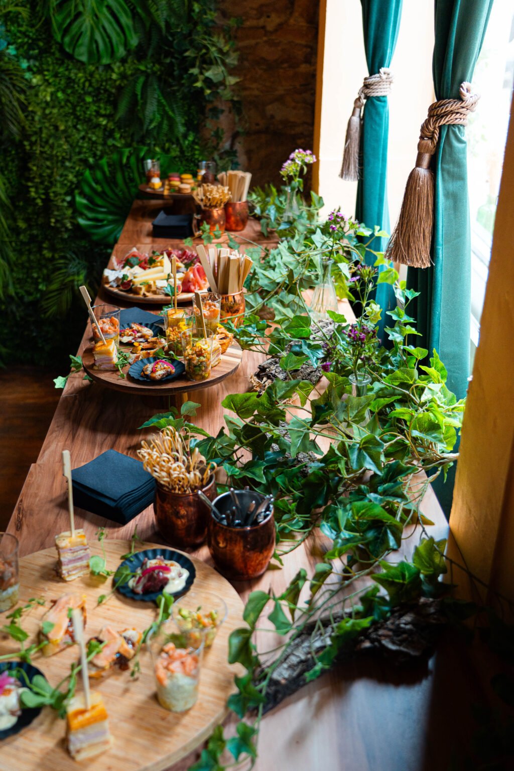 Long table set for a private event at ART, Lyon