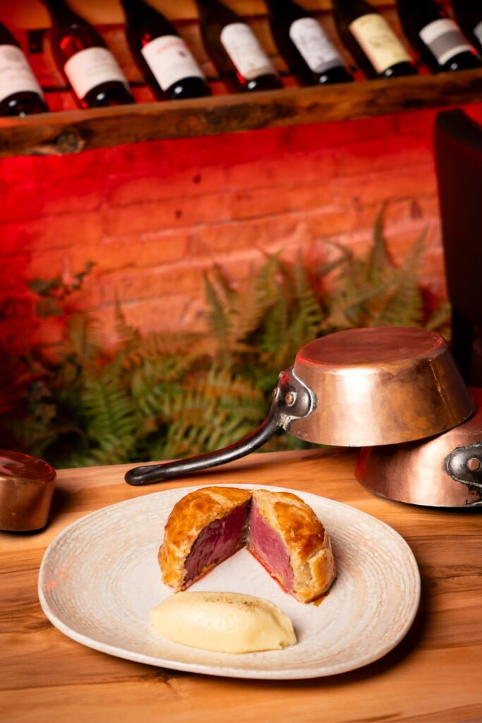 Signature dish against the brick wall