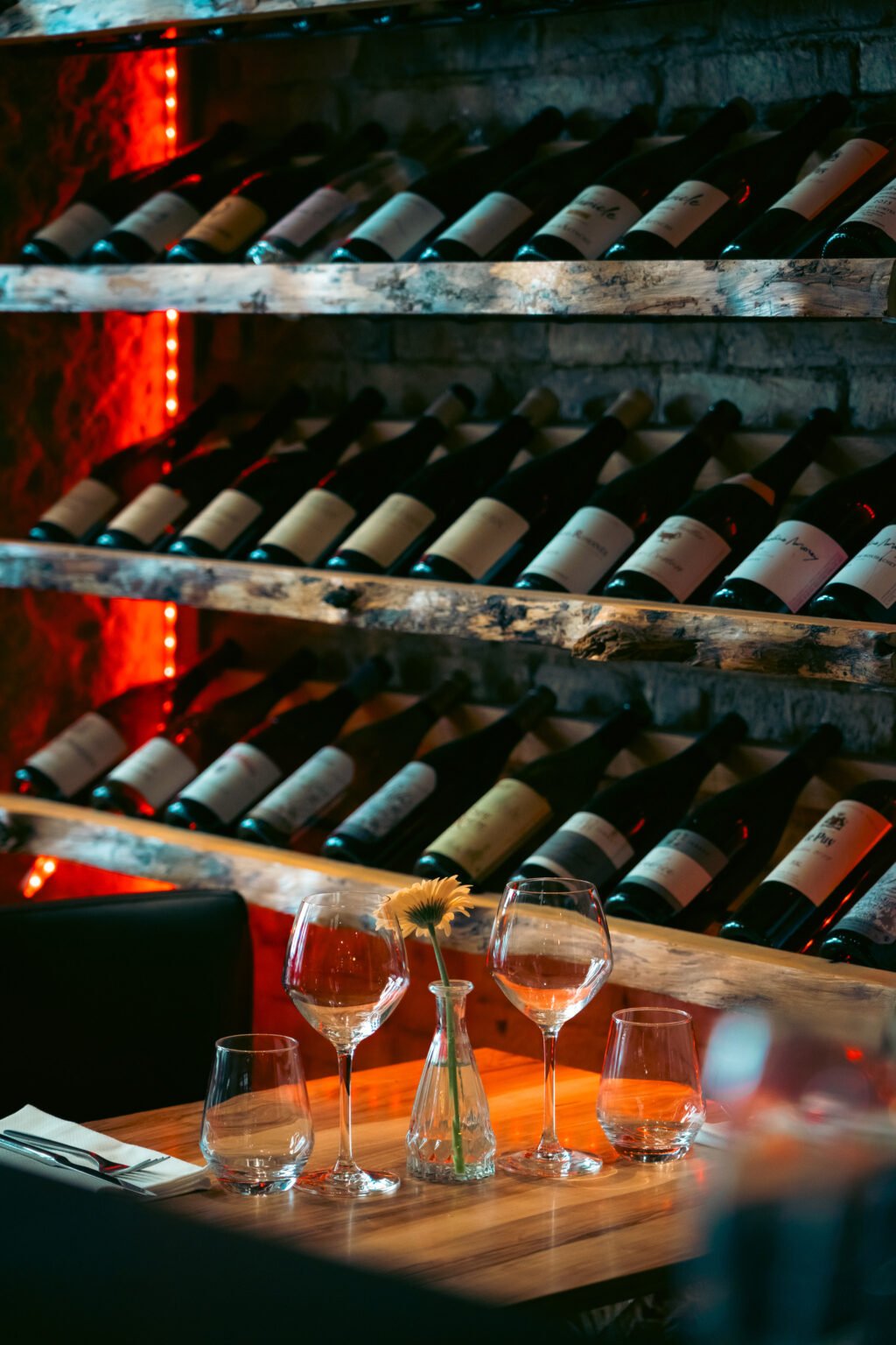 ART's wine cellar, bottles from the Rhône and Burgundy, Lyon
